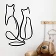 Väggdekor Metall Wallity Couple Cat Love Svart Metall 72x48 cm - Dekorationer, prydnadsföremål - 8683342204149 - 3
