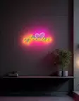 Led Väggdekor Wallity Amour Rosa Gul Plast 25,5x59 cm - Ljussmycken och ljusfigurer - 8684283983469 - 4