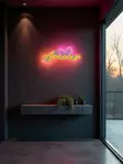 Led Väggdekor Wallity Amour Rosa Gul Plast 25,5x59 cm - Ljussmycken och ljusfigurer - 8684283983469 - 5