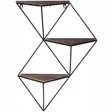 Vägghylla Hanah Home Wr044 Valnöt Svart Massiv Gran Metall 45x34x13 cm - Vägghyllor - 8681875990089 - 1