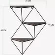 Vägghylla Hanah Home Wr044 Valnöt Svart Massiv Gran Metall 45x34x13 cm - Vägghyllor - 8681875990089 - 5