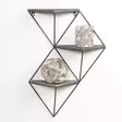 Vägghylla Hanah Home Wr044 Valnöt Svart Massiv Gran Metall 45x34x13 cm - Vägghyllor - 8681875990089 - 2