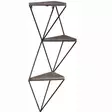 Vägghylla Hanah Home Wr044 Valnöt Svart Massiv Gran Metall 45x34x13 cm - Vägghyllor - 8681875990089 - 3