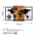 Väggdekor Trä Wallity World Map 1-L Valnöt/Svart Trä/Metall 70x121 cm - Dekorationer, prydnadsföremål - 8683742112389 - 6