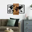 Väggdekor Trä Wallity World Map 3-M Valnöt/Svart Trä 57x84 cm - Dekorationer, prydnadsföremål - 8683742112419 - 3