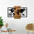 Väggdekor Trä Wallity World Map 3-M Valnöt/Svart Trä 57x84 cm - Dekorationer, prydnadsföremål - 8683742112419 - 4