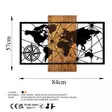 Väggdekor Trä Wallity World Map 3-M Valnöt/Svart Trä 57x84 cm - Dekorationer, prydnadsföremål - 8683742112419 - 6