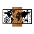 Väggdekor Trä Wallity World Map 3-M Valnöt/Svart Trä 57x84 cm - Dekorationer, prydnadsföremål - 8683742112419 - 1