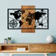Väggdekor Trä Wallity World Map 3-M Valnöt/Svart Trä 57x84 cm - Dekorationer, prydnadsföremål - 8683742112419 - 2