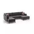 Hörnbäddsoffa Atelier del Sofa Efsun Antracit Polyester Linne 300x202x78 cm - Soffor - 8682870658899 - 1