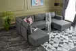Hörnbäddsoffa Atelier del Sofa Efsun Antracit Polyester Linne 300x202x78 cm - Soffor - 8682870658899 - 3