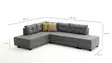 Hörnbäddsoffa Atelier del Sofa Manama Grå Polyester 280x206x85 cm - Soffor - 8681875114249 - 8