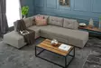 Hörnbäddsoffa Atelier del Sofa Manama Cream Polyester 280x206x85 cm - Soffor - 8682870692909 - 2