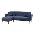 Hörnbäddsoffa Atelier del Sofa Aqua Mörkblå Linne 225x150x85 cm - Soffor - 8682870104839 - 1