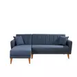 Hörnbäddsoffa Atelier del Sofa Aqua Mörkblå Linne 225x150x85 cm - Soffor - 8682870104839 - 5