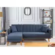 Hörnbäddsoffa Atelier del Sofa Aqua Mörkblå Linne 225x150x85 cm - Soffor - 8682870104839 - 3