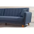 Hörnbäddsoffa Atelier del Sofa Aqua Mörkblå Linne 225x150x85 cm - Soffor - 8682870104839 - 4