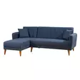 Hörnbäddsoffa Atelier del Sofa Aqua Mörkblå Linne 225x150x85 cm - Soffor - 8682870104839 - 6