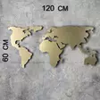 Väggdekor Metall Wallity World Map Silhouette Guld Metall 60x120 cm - Dekorationer, prydnadsföremål - 8681875167849 - 3