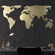 Väggdekor Metall Wallity World Map Silhouette Guld Metall 60x120 cm - Dekorationer, prydnadsföremål - 8681875167849 - 2