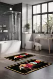 Badrumsmatta Set Mijölnir Flerfärgad 100% Polyester Halkfri Antibakteriell Digitaltryck 40x60 cm & 60x100 cm - Badrumsmattor och våtrumsmattor - 8684283194469 - 2