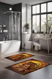 Badrumsmatta Set Mijölnir Flerfärgad 100% Polyester Halkfri Antibakteriell Digitaltryck 40x60 cm & 60x100 cm - Badrumsmattor och våtrumsmattor - 8684283196609 - 2