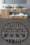 Badrumsmatta Mijölnir Svart Anthracite Vit 100% Polyester Antibakteriell Halkfri Maskintvättbar 80 cm - Badrumsmattor och våtrumsmattor - 8683342206259 - 2
