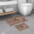 Badrumsmatta Set Mijölnir Brun 100% Polyester Halkfri Antibakteriell 50x60 cm & 60x100 cm - Badrumsmattor och våtrumsmattor - 8683342421379 - 2