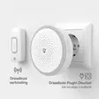 Trådlösa dörrklockan | Strömadapter | 220 - 250 V AC | 1x CR2032 | Volym: 80 dB | Signalområde: 150 m | 60 Melodier | 1 Mottagare | Vit - Dörrklockor och dörrkameror - 5412810476909 - 53