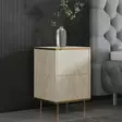 Sängbord Hanah Home Imaj Travertin Guld Spånskiva 40x60x35 cm - Nattduksbord - 8684283460199 - 3