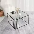 Soffbord Hanah Home Outline Svart Härdat Glas Metall 55x36x55 cm - Soffbord - 8682870968929 - 3