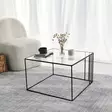 Soffbord Hanah Home Outline Svart Härdat Glas Metall 55x36x55 cm - Soffbord - 8682870968929 - 4