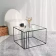 Soffbord Hanah Home Outline Svart Härdat Glas Metall 55x36x55 cm - Soffbord - 8682870968929 - 2