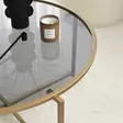 Soffbord Hanah Home Gold Sun S404F Guld Härdat Glas 83x40x83 cm - Soffbord - 8682870660519 - 7