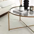 Soffbord Hanah Home Gold Sun S404F Guld Härdat Glas 83x40x83 cm - Soffbord - 8682870660519 - 6