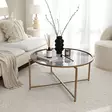 Soffbord Hanah Home Gold Sun S404F Guld Härdat Glas 83x40x83 cm - Soffbord - 8682870660519 - 2