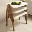 Nestingbord Hanah Home Paris Valnöt Cream Spånskiva 48,6x42x35,5 cm - Bord - 8681875184099 - 2