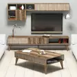 Vardagsrumsmöbelset Hanah Home Milan Valnöt Spånskiva 180x40x35 cm - Möbler - 8681875827989 - 2