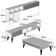 Vardagsrumsmöbelset Hanah Home Milan Valnöt Spånskiva 180x40x35 cm - Möbler - 8681875827989 - 1