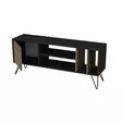 TV-bänk Hanah Home Mistico Valnöt Svart Spånskiva 140x58,7x35,5 cm - TV-bänkar - 8681875670479 - 4