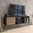 TV-bänk Hanah Home Mistico Valnöt Svart Spånskiva 140x58,7x35,5 cm - TV-bänkar - 8681875670479 - 2