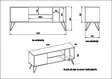 TV-bänk Hanah Home Mistico Valnöt Svart Spånskiva 140x58,7x35,5 cm - TV-bänkar - 8681875670479 - 5