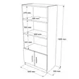 Bokhylla Hanah Home Vo4 W Vit Spånskiva 64x140x35,5 cm - Bokhyllor - 8683342404969 - 6