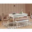 Bänk Hanah Home Vina Vit Spånskiva 110x85x40 cm - Bänkar - 8682870773899 - 3