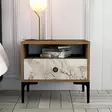 Sängbord Hanah Home Lizbon 531 Valnöt Vit Spånskiva 56x50,8x40 cm - Nattduksbord - 8683743327669 - 3