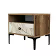 Sängbord Hanah Home Lizbon 531 Valnöt Vit Spånskiva 56x50,8x40 cm - Nattduksbord - 8683743327669 - 1