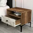 Sängbord Hanah Home Lizbon 531 Valnöt Vit Spånskiva 56x50,8x40 cm - Nattduksbord - 8683743327669 - 4