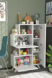 Förvaringsskåp Hanah Home Bambalina Vit Spånskiva 80x122x31,5 cm - Skåp och byråer - 8683743303199 - 3