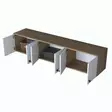Förvaringsskåp Hanah Home EA103 Valnöt Vit Spånskiva 179,6x43,6x37,5 cm - Skåp och byråer - 8683743323609 - 8