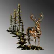 Väggdekor Metall Wallity Deer 3 Flerfärgad Metall 65x79 cm - Dekorationer, prydnadsföremål - 8683743680009 - 6